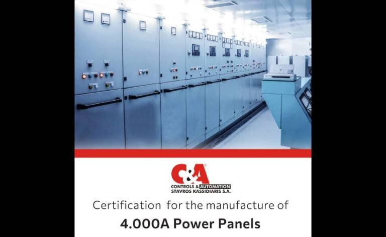 Certification of C&A Stavros Kassidiaris S.A. for the manufacture of 4.000A Power Panels
