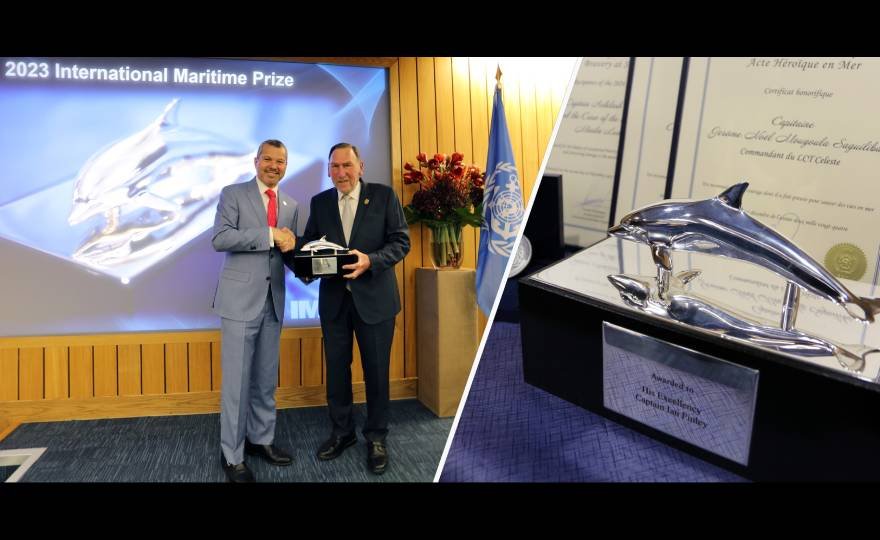 Captain Ian Finley receives IMO International Maritime Prize