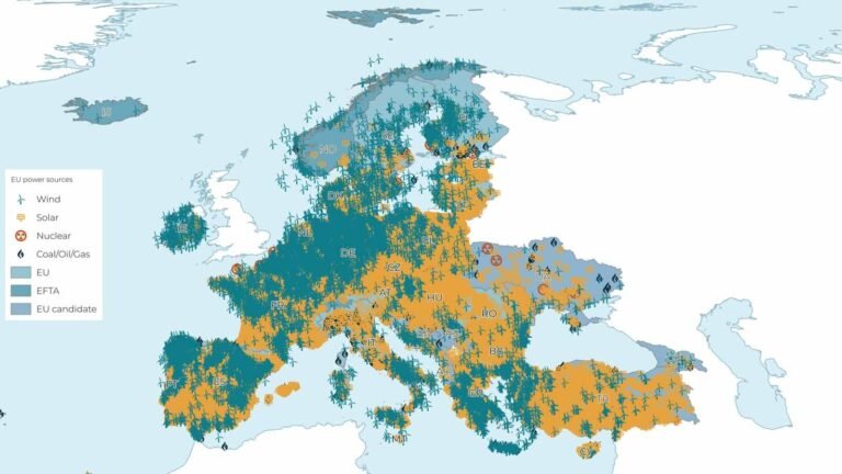 Map of wind and solar energy systems across Europe used in Modat and NCSC-NL research
