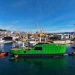 Bibby Marine battery-first eCSOV Staffordshire afloat at Armon Shipyard in Vigo, Spain